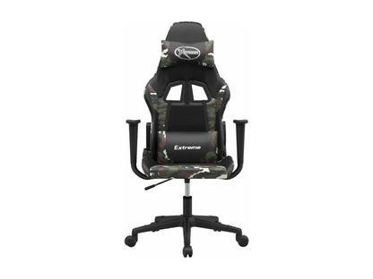 Black and camouflage faux leather gaming chair