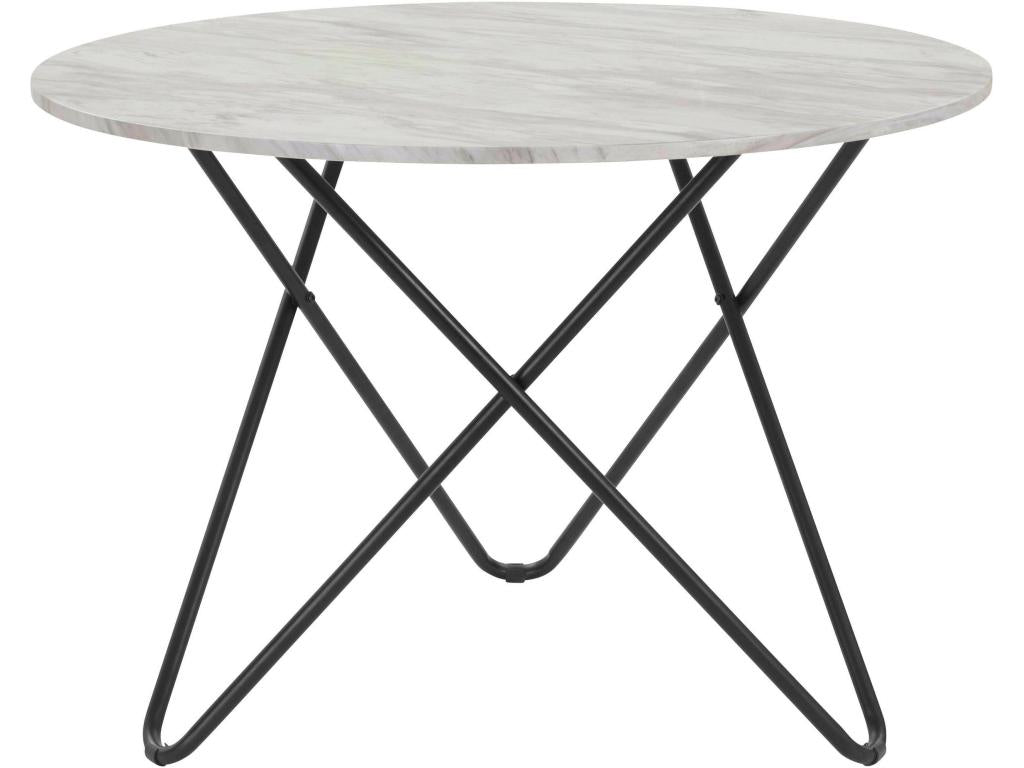 Homzora - 110cm Marble-Effect Dining Table