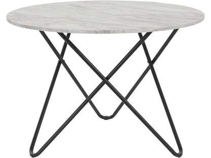 Homzora - 110cm Marble-Effect Dining Table