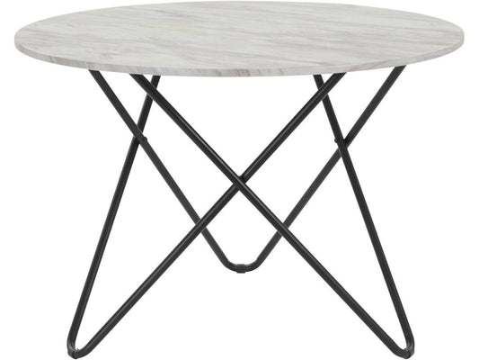 Homzora - 110cm Marble-Effect Dining Table
