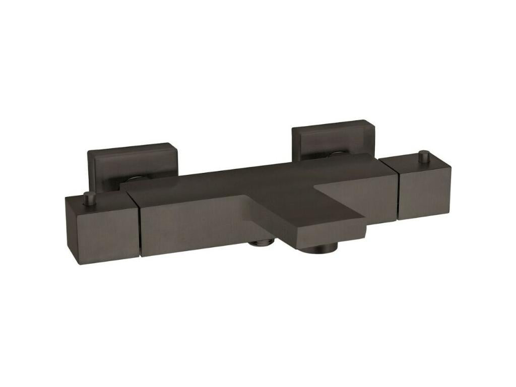 Homzora Wall-Mounted Thermostatic Bath/Shower Mixer, Brushed Black