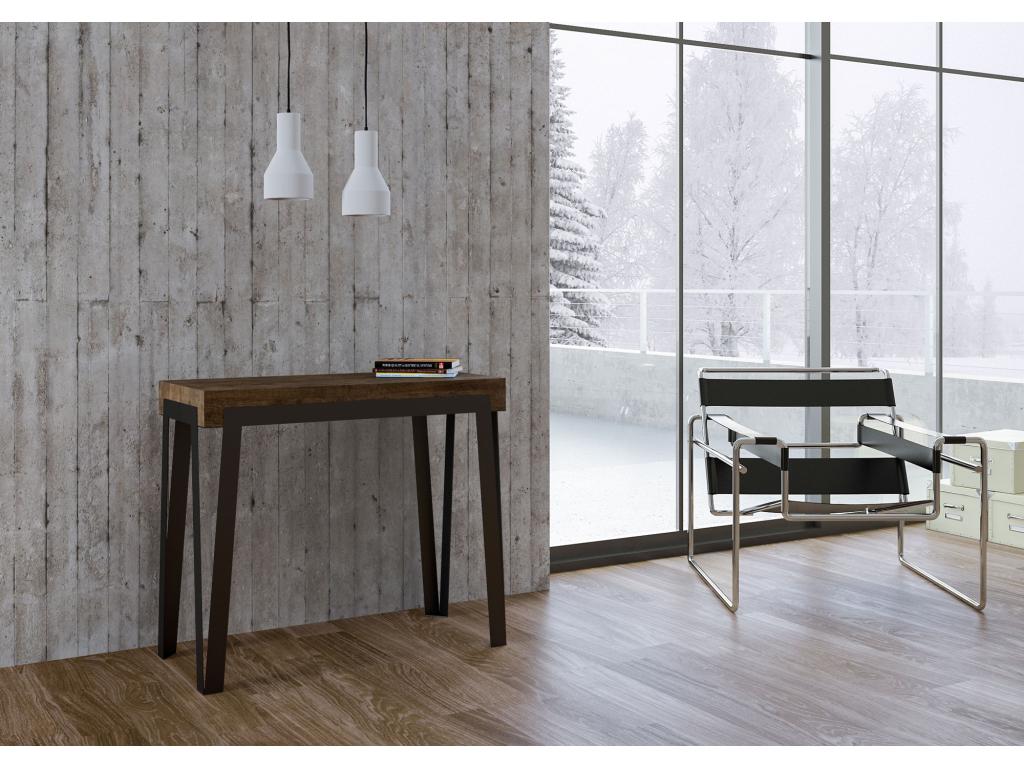 Extendable console 90x40/196 cm Doucezen Small Premium Walnut Ruille frame