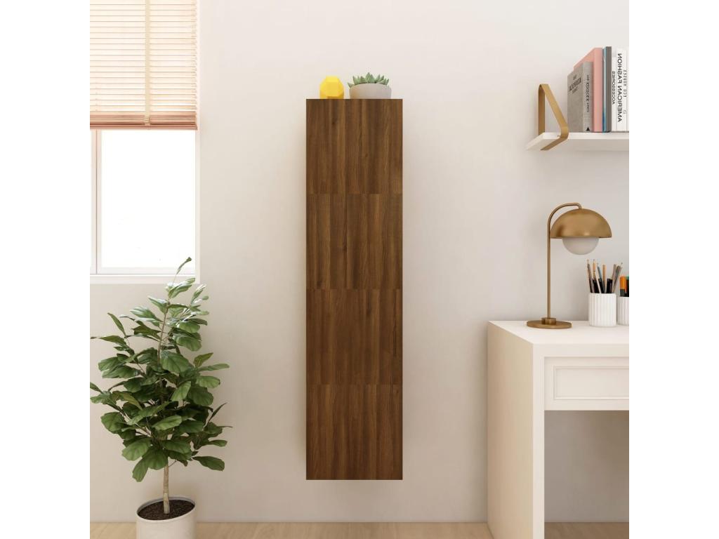 4-piece wall-mounted TV unit, brown oak, 30.5x30x30 cm
