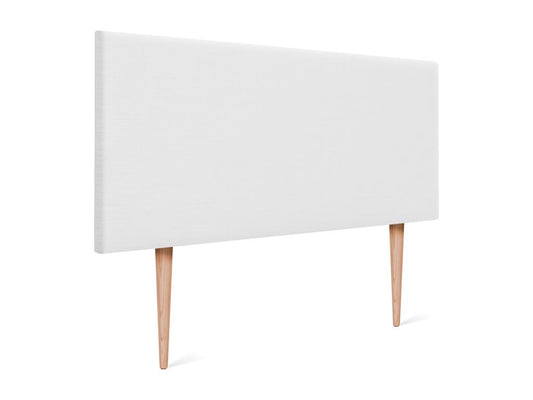 Homzora Smooth Natural Linen Headboard 95x105cm with Legs for 90cm Beds - White