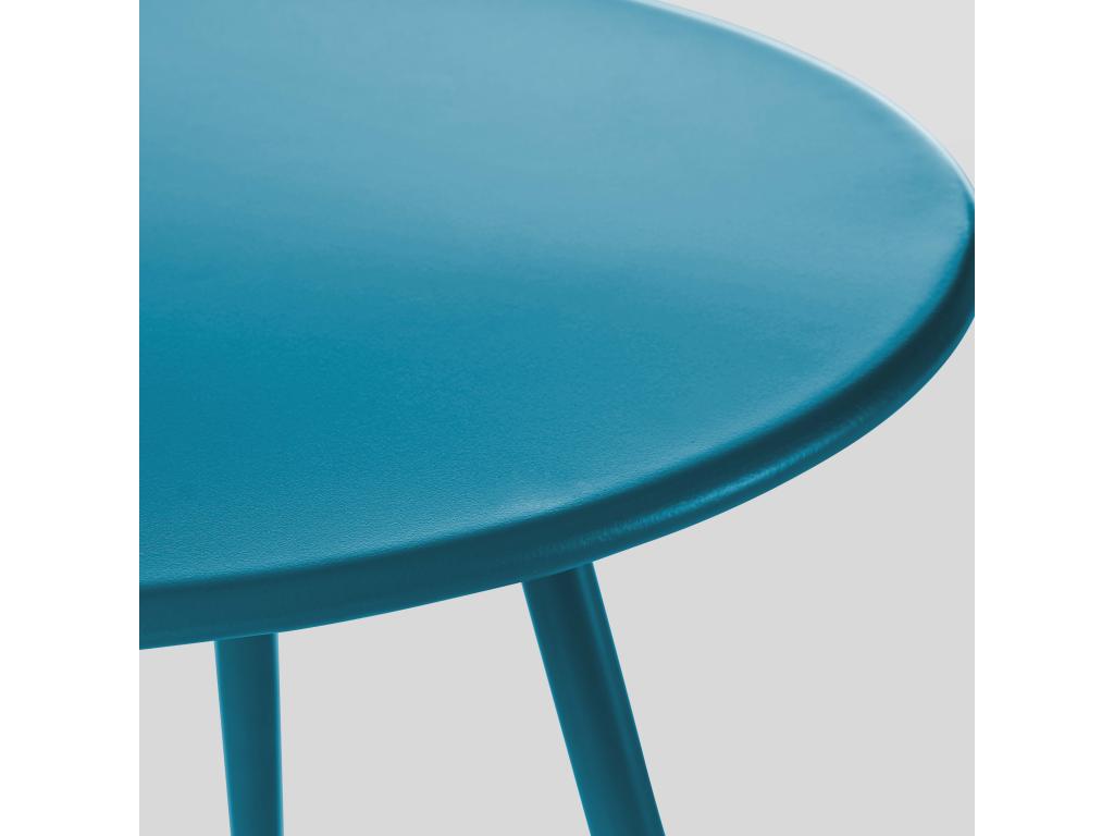 Set of 2 round blue steel coffee tables Homzora