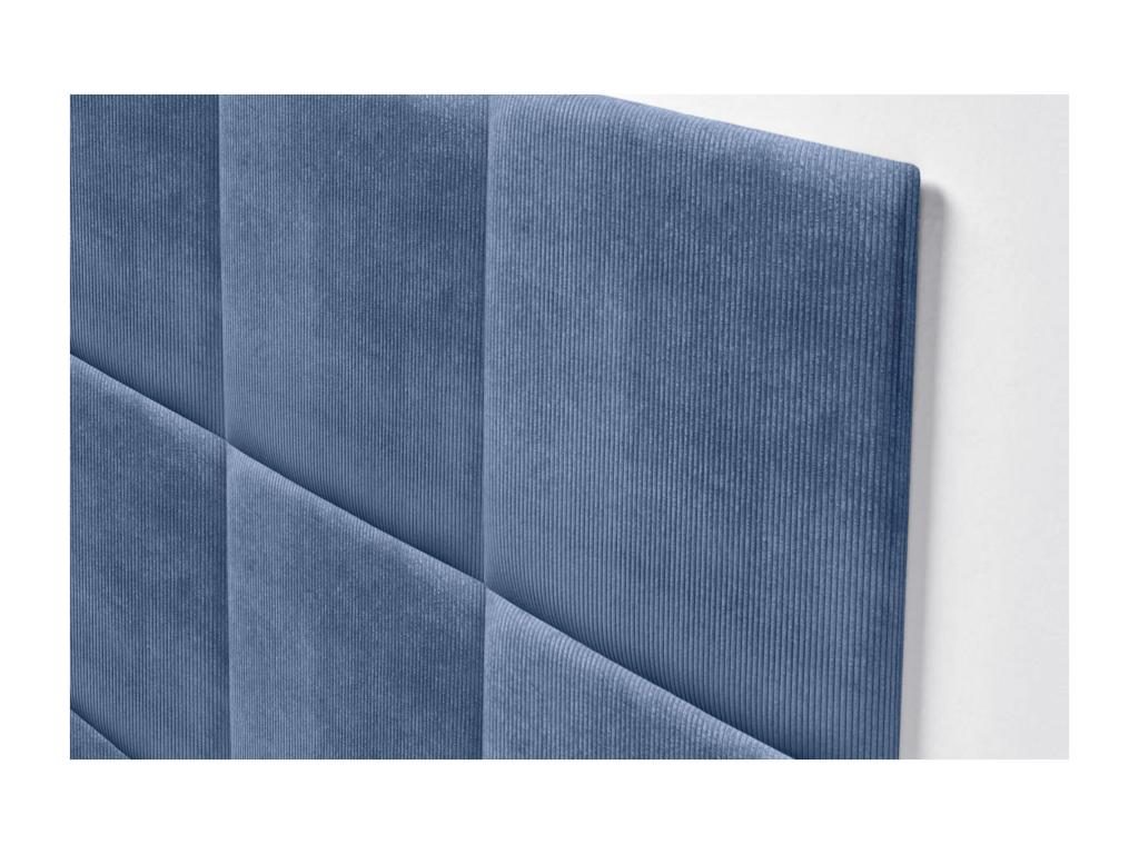 Homzora Upholstered Headboard in High-Quality Corduroy, with Interchangeable Self-Adhesive Panels, Blue, 110 cm