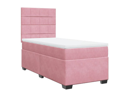 Homzora bed base and mattress, Pink 80x200 cm Velvet